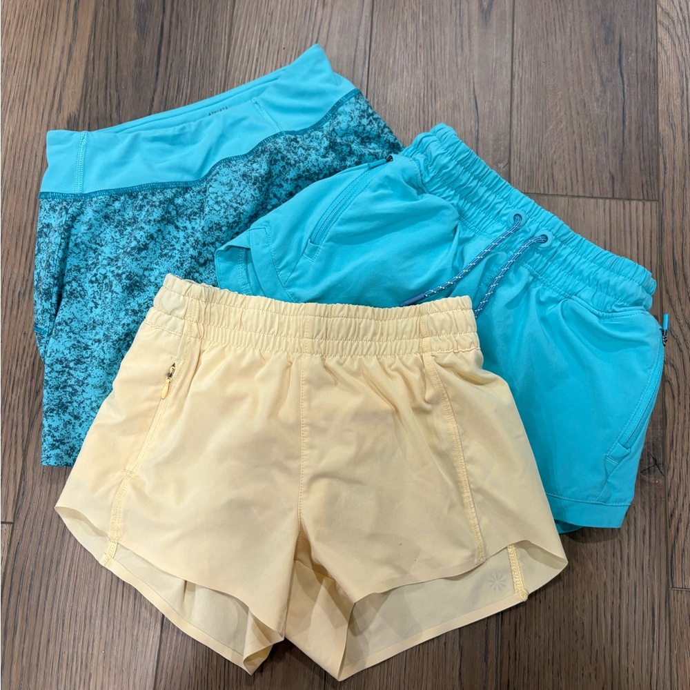 Athleta kids lot 3 shorts included - Yellow, Blue, and Teal